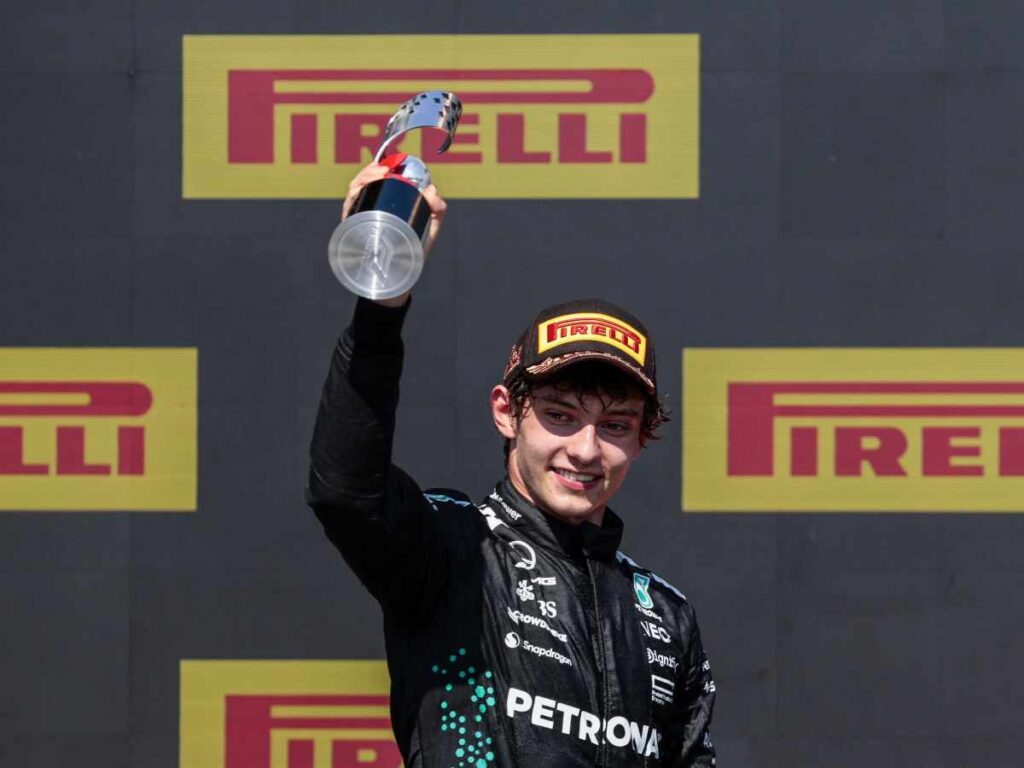 Andrea Kimi Antonelli sul podio del GP del Canada 2025