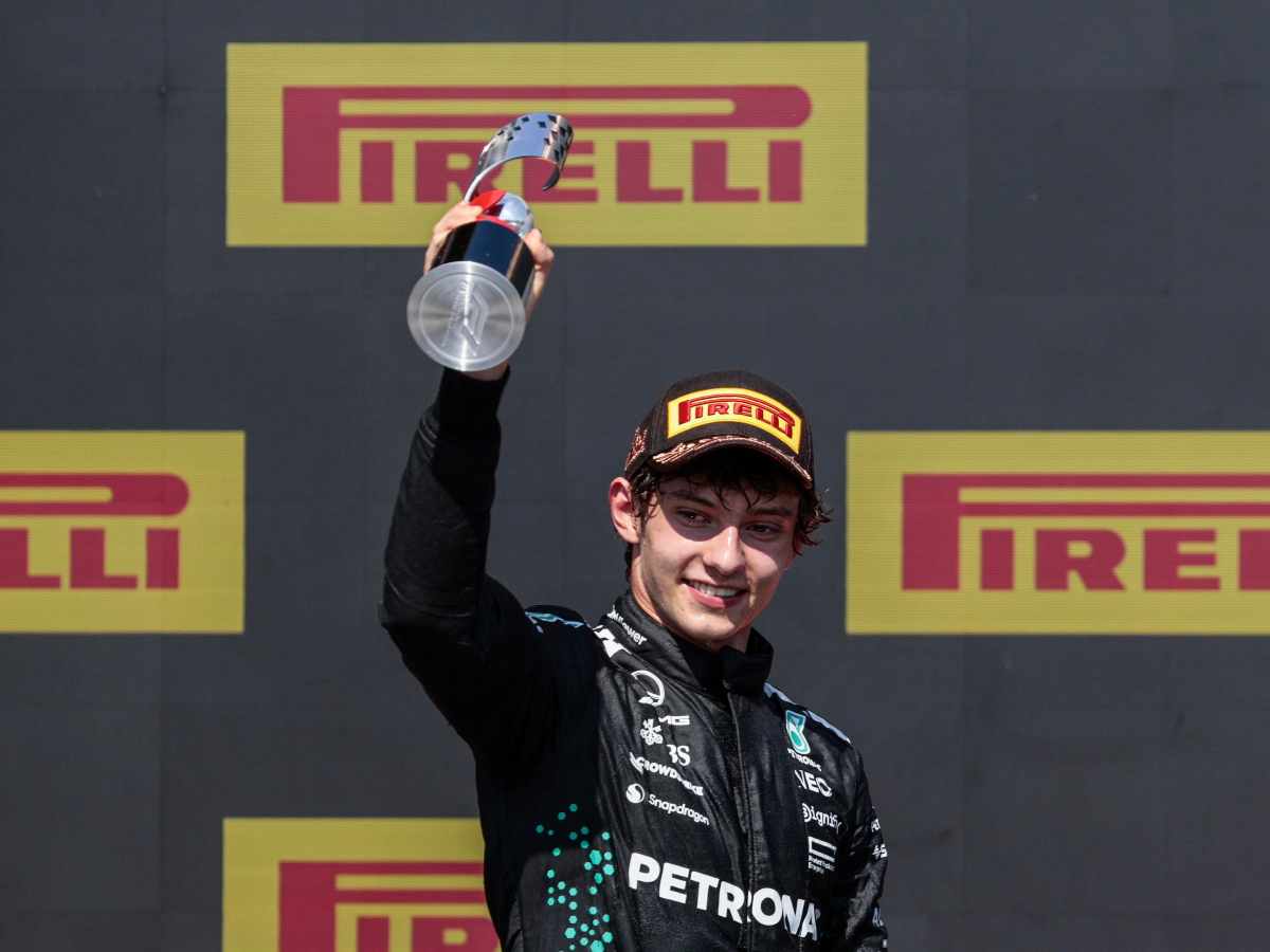 Andrea Kimi Antonelli sul podio del GP del Canada 2025