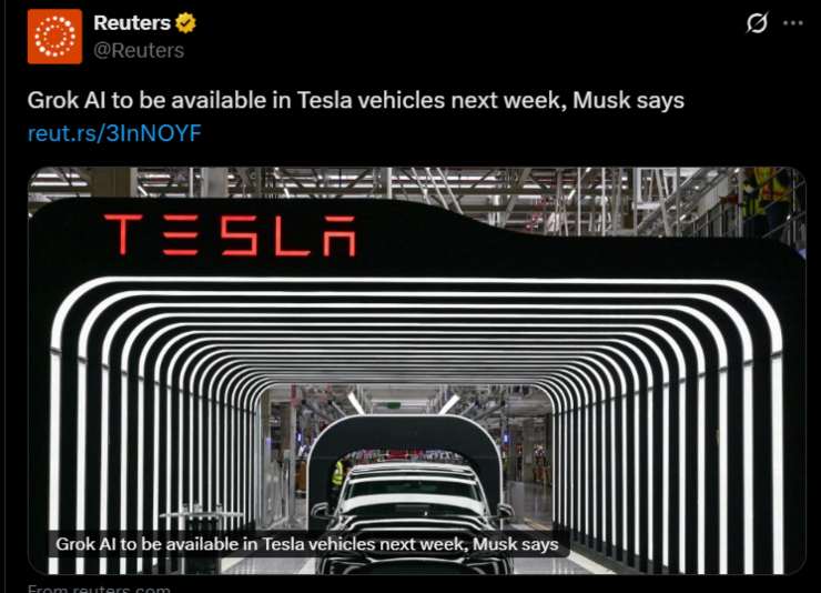 Tesla Grok novità AI